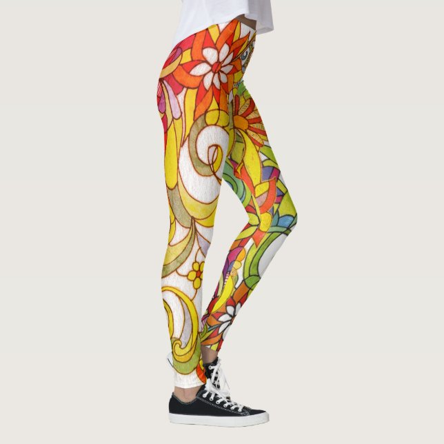 Leggings Fleurs et guêtres de remous par Leslie Clair Bures (Droite)