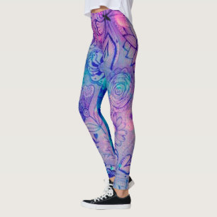 Leggings Fleurs et papillons