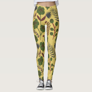 Leggings Fleurs et papillons floraux motifs sans soudure
