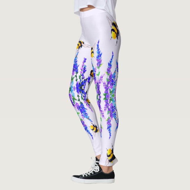 Leggings Fleurs et pattes d'abeilles Printemps Joy (Gauche)