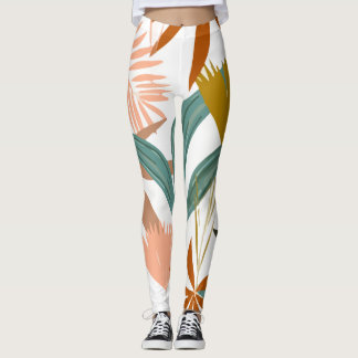 Leggings Fleurs Feuilles tropicales
