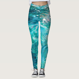 Leggings Fleurs Flottant sur l'Eau