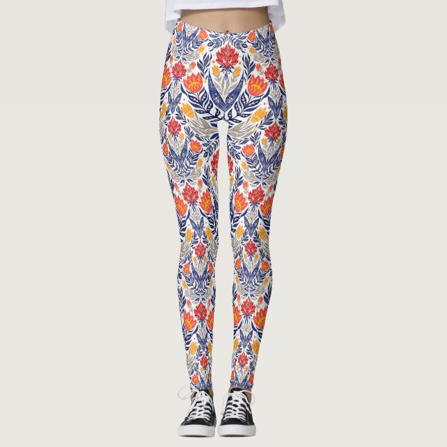 Leggings Fleurs folkloriques motif (Devant)