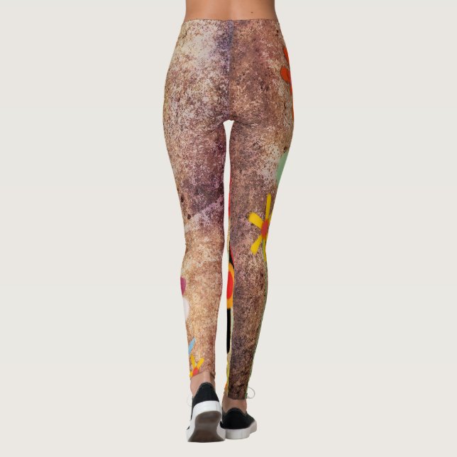 Leggings Fleurs Grungy Art (Dos)