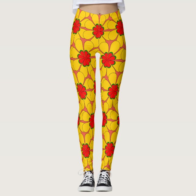 Leggings - Fleurs Jaunes (Devant)