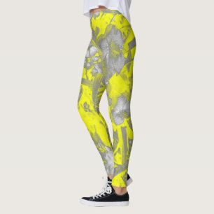 Leggings Fleurs Jaunes Stylisées Florales