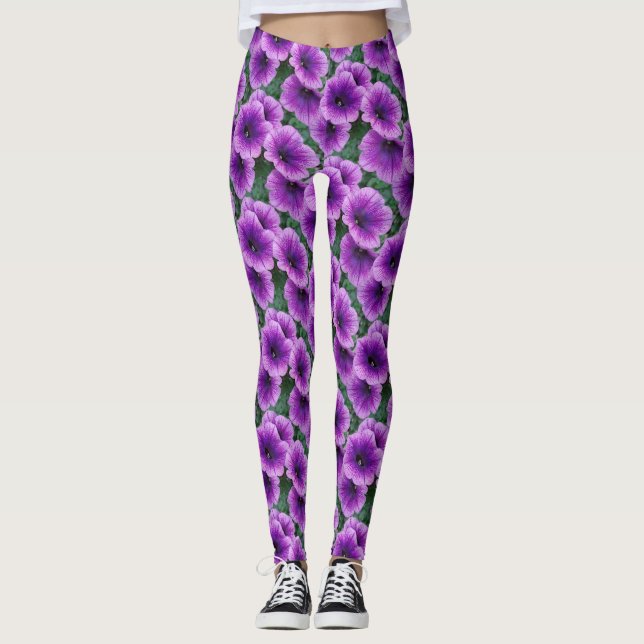 Leggings Fleurs Lilac Petunia (Devant)