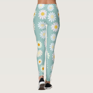 Leggings Fleurs marguerites Motif floral Fille pastel arc-e