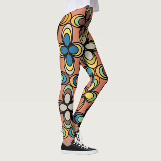 Leggings Fleurs ovales des années 1970 (Droite)