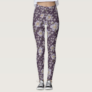 Leggings Fleurs printanières Jambes violettes