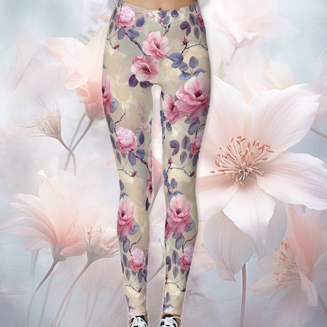 Leggings Fleurs roses (Créateur téléchargé)