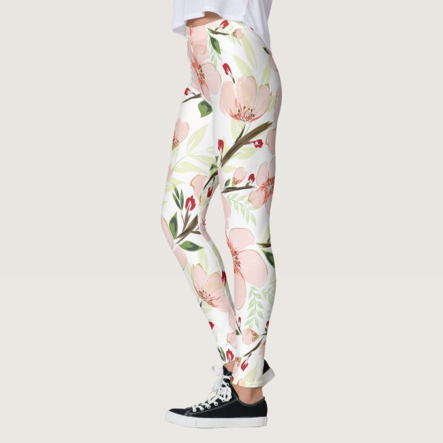 Leggings Fleurs roses (Gauche)