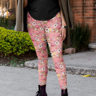 Leggings Fleurs roses Aquarelle Florale Pour elle
