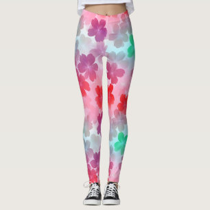 Leggings Fleurs roses Sakura Abstrait