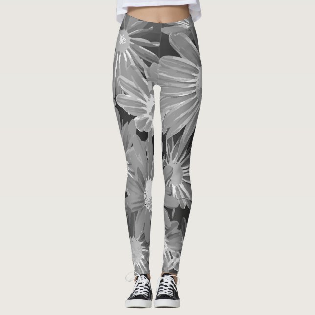 Leggings Fleurs rouges et jaunes 2 (Devant)