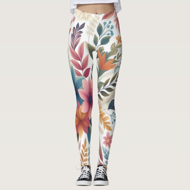 Leggings Fleurs sans couture  (Devant)