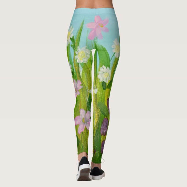Leggings Fleurs sauvages dans l'herbe (Dos)