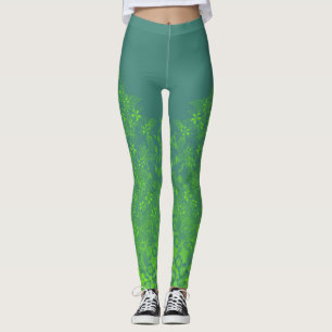 Leggings Fleurs sauvages en vert par Aleta