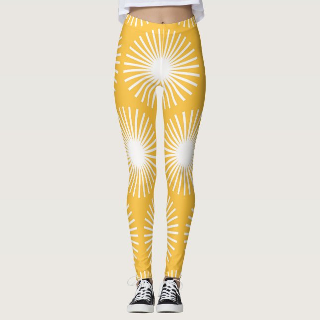 Leggings Fleurs simples : design sans couture scandinave. (Devant)