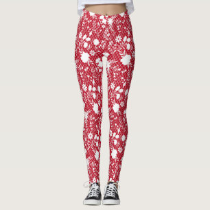Leggings Fleurs sur fond rouge 01.bx4