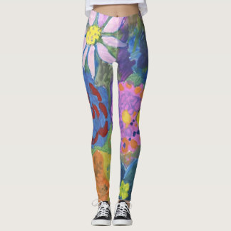 Leggings Fleurs sur pantalon