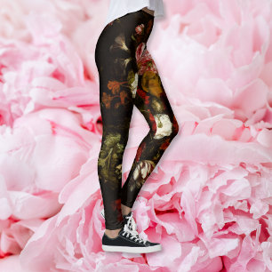 Leggings Fleurs Vintage Floral Art Stylish Mode Yoga
