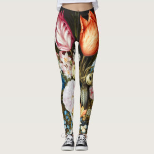Leggings Fleurs vintages en verre par Ambrosius Bosschaer