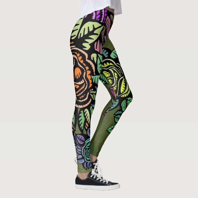 Leggings Fleurs | Zazzle_Growshop. (Droite)