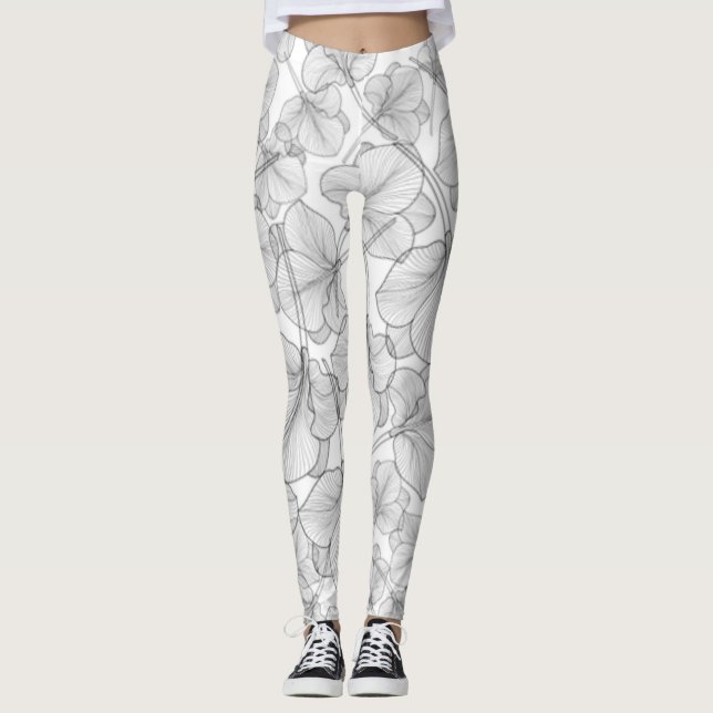 Leggings Fleurs | Zazzle_Growshop. (Devant)