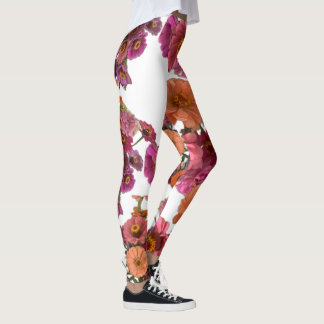 Leggings Fleurs Zinnia Bouquet Maureen Girard coloré