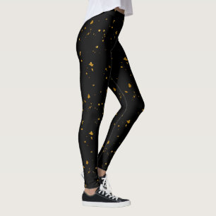 Leggings Flocons d'or Noir