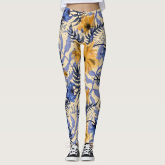 Leggings Floral Abstrait : Aquarelle Motif moderne