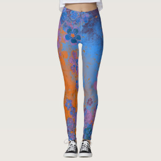 Leggings Floral bleu #3