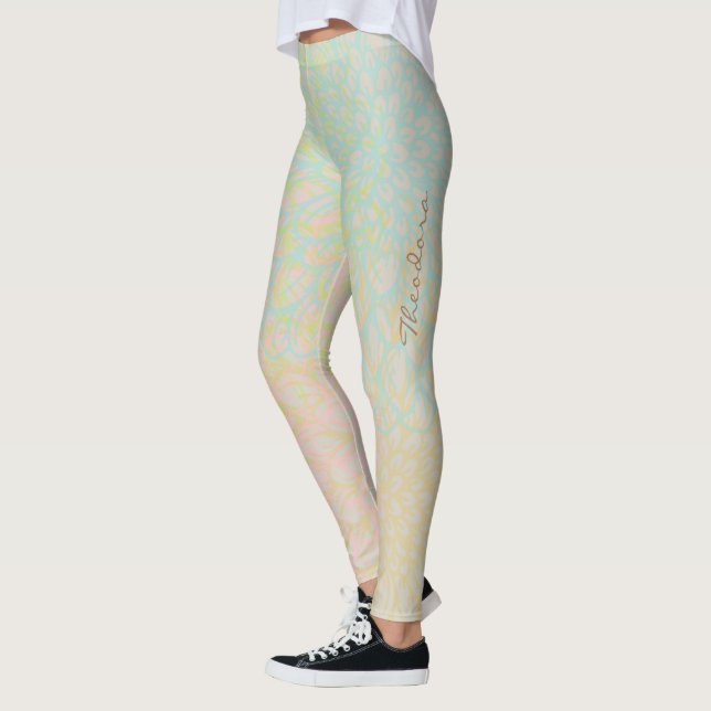 Leggings Floral bleu or Abstrait (Gauche)