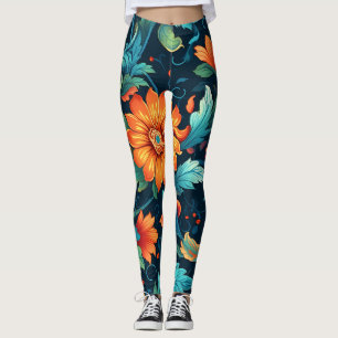 Leggings Floral Boho Art Motif