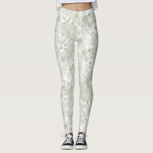 Leggings Floral botanique d'aquarelle verte en pastel