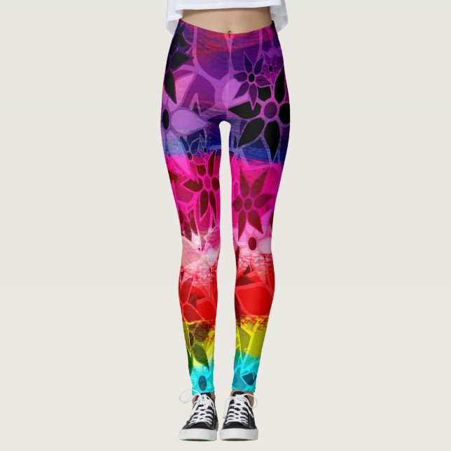 Leggings Floral coloré #8 (Devant)