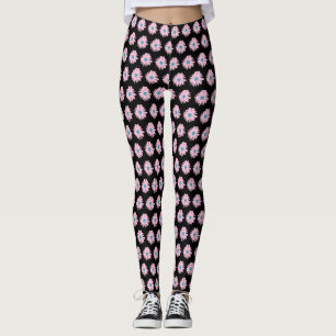 Leggings Floral Daisy rose bleu Motif d'illustration