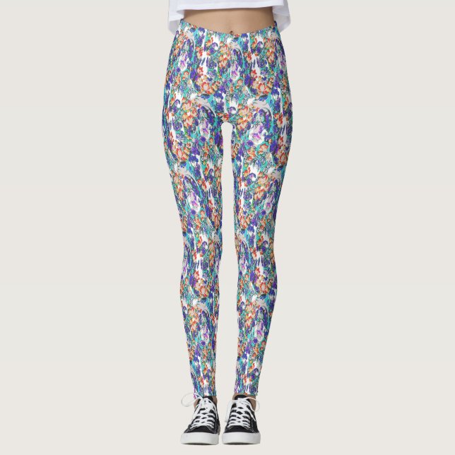 Leggings floral dragon (Devant)