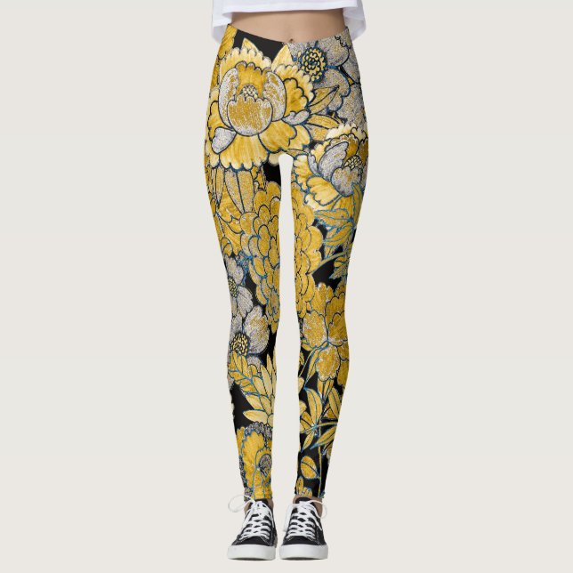 Leggings Floral Ethnique : Texture Créative De Paisley. (Devant)