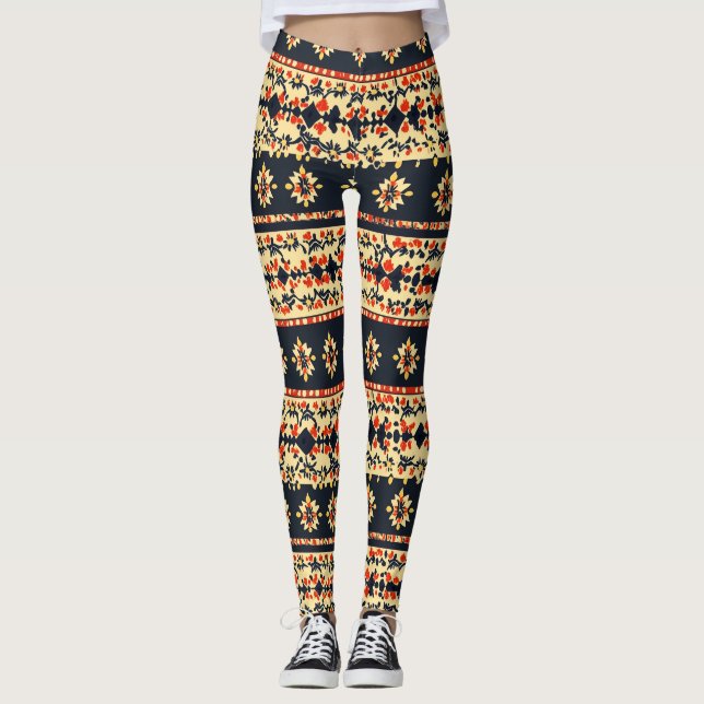 Leggings Floral Folk Motif (Devant)