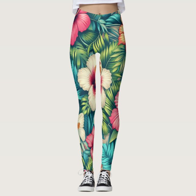 Leggings Floral hawaïen/tropical (Devant)