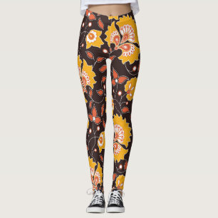 Leggings Floral Indien couleur Vintage sans fil