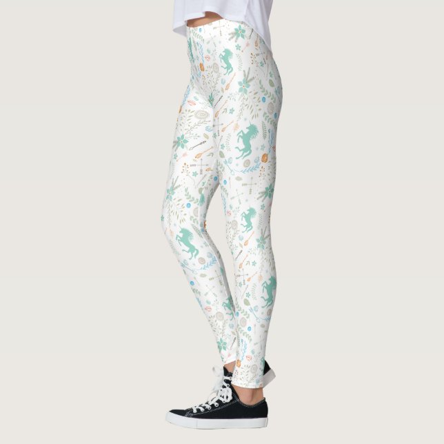 Leggings Floral Mint Coral Vert Antler Flèche Motif (Gauche)