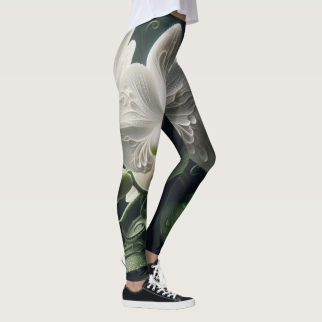 Leggings Floral Orchidée blanche (Droite)