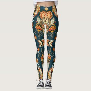 Leggings Floral Paisley Bandanna : Ornement traditionnel