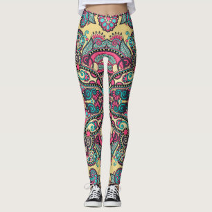 Leggings Floral Paisley Bandanna : Ornement traditionnel