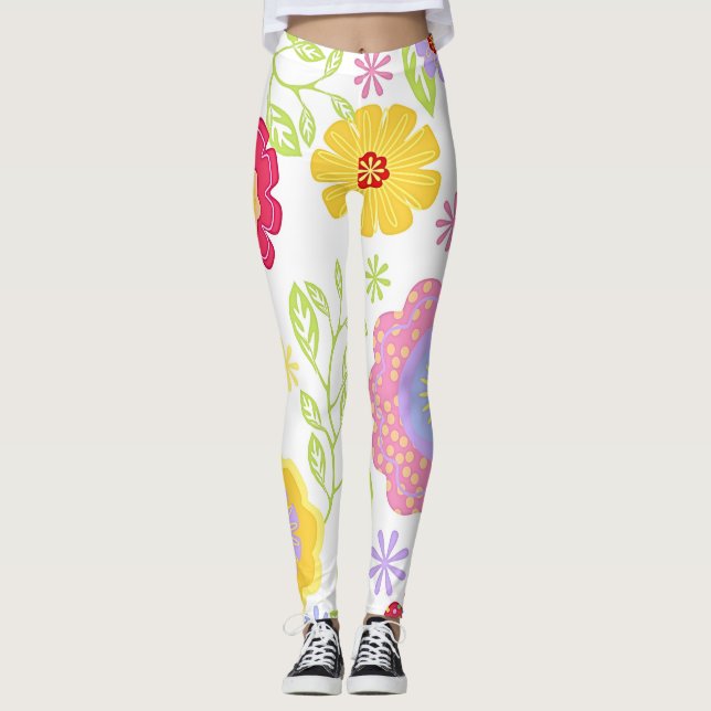 Leggings Floral Pop Art Motif (Devant)