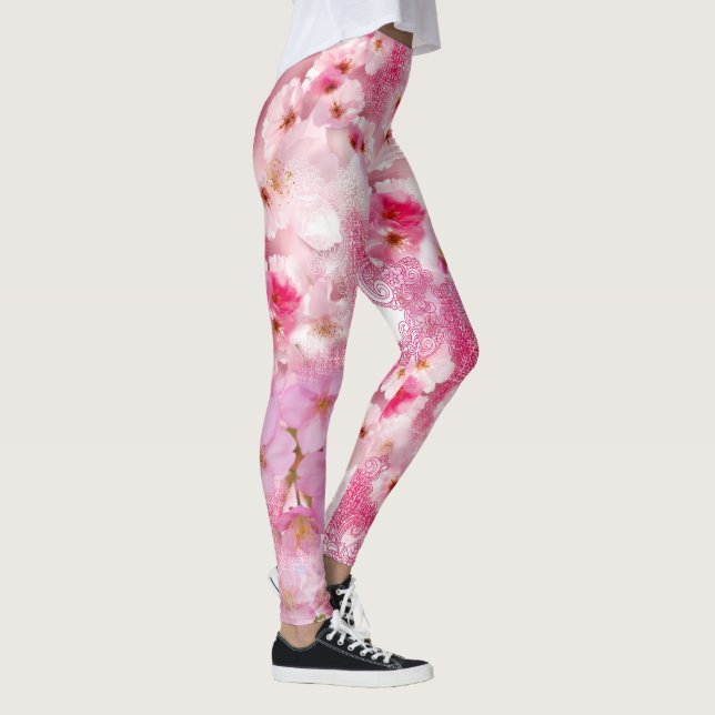 Leggings floral rose (Droite)