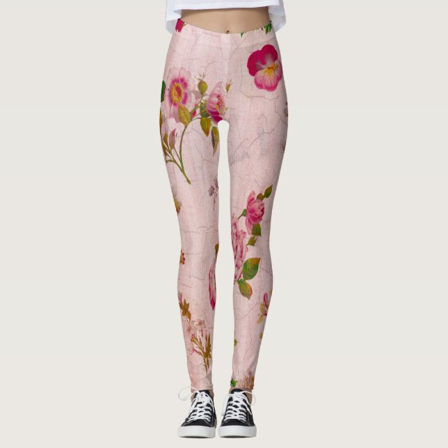 Leggings Floral rose antique (Devant)